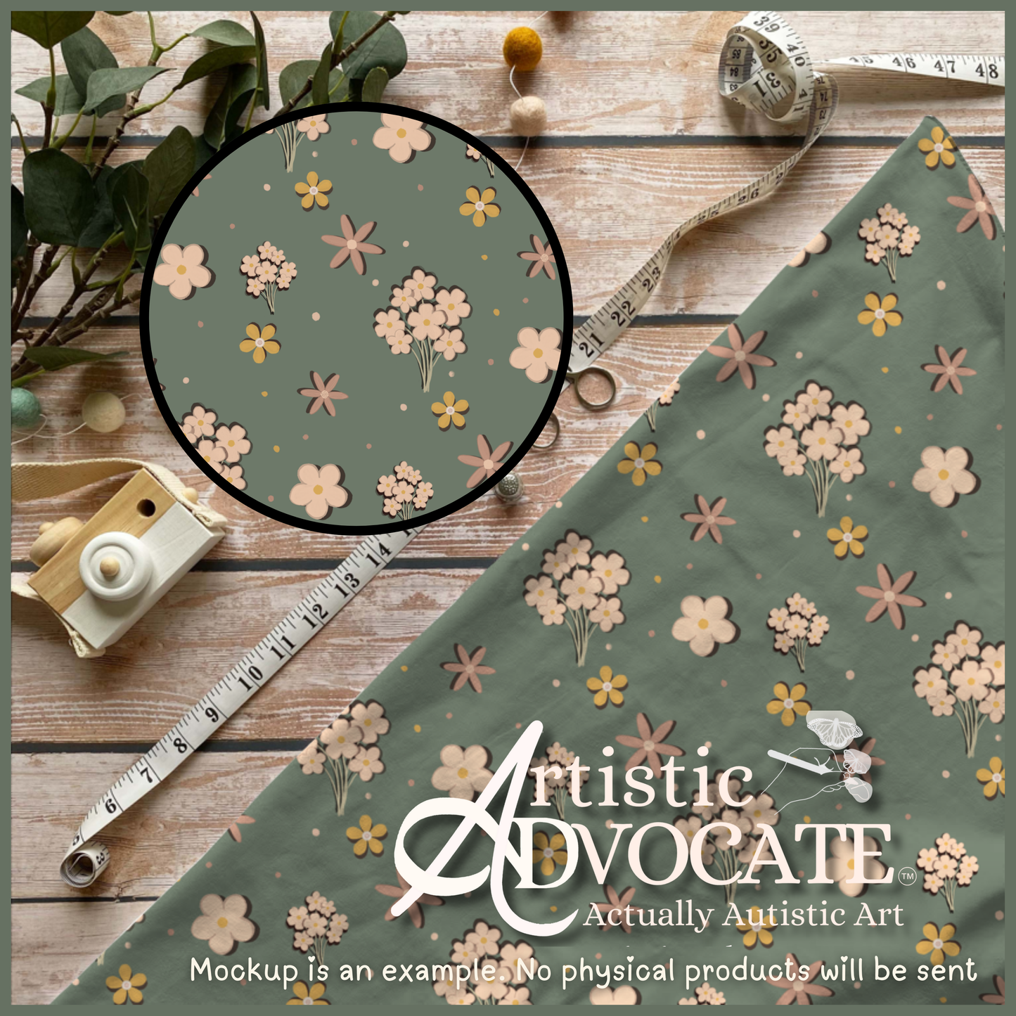 Fall Floral on Green